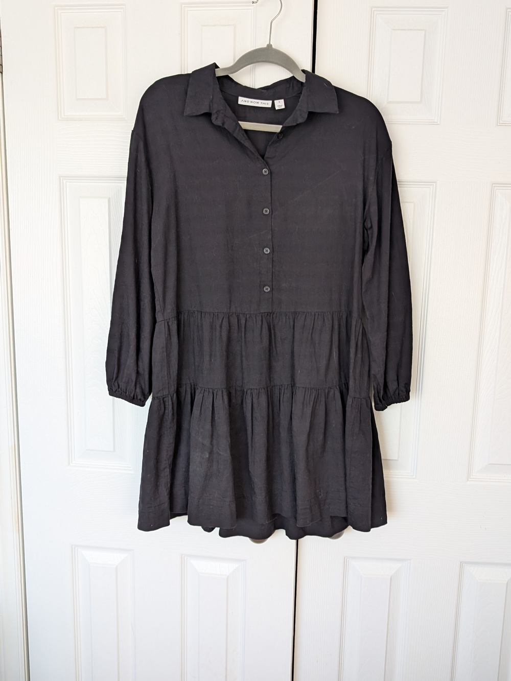 Women's Black Tiered Mini Dress